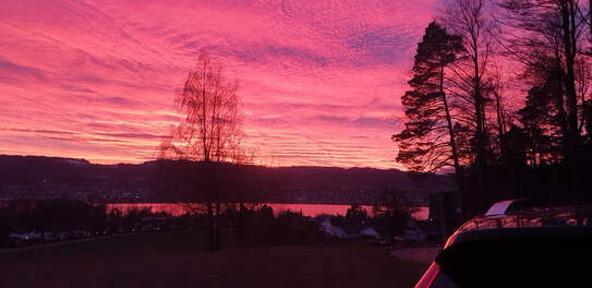 Soooo schön. Der Zürichsee blutrot.
